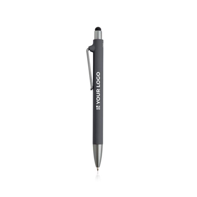 Stylo éco en plastique réutilisable avec toucher gomme à encre bleue