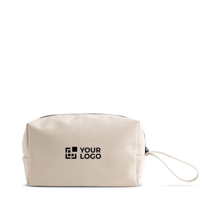 Trousse en cuir synthétique avec poche principale zippée