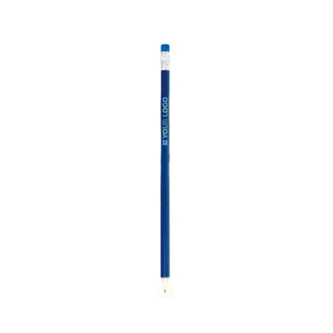 Crayon dans différentes couleurs avec détail argenté et gomme avec zone d'impression