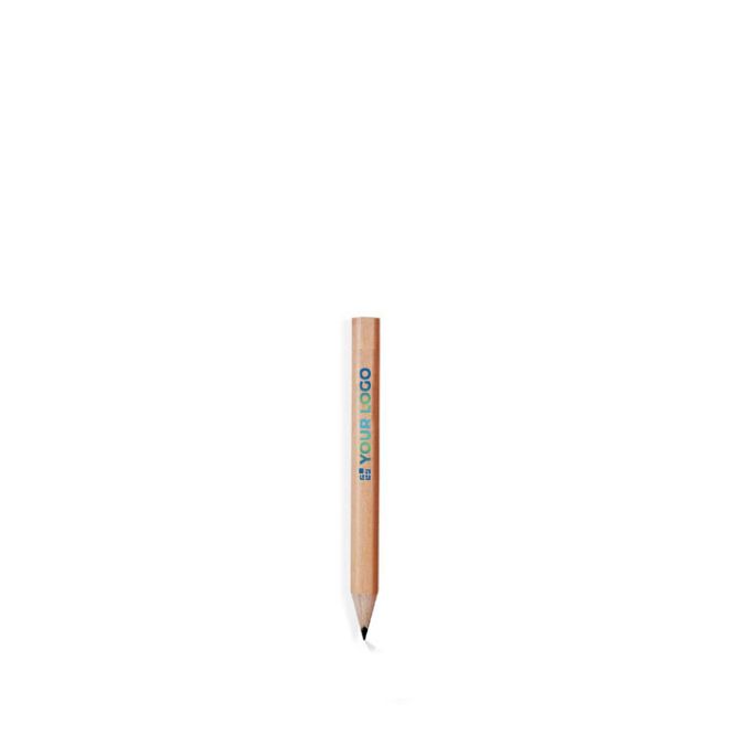 Crayon à papier en bois taille mini avec corps en bois clair avec zone d'impression