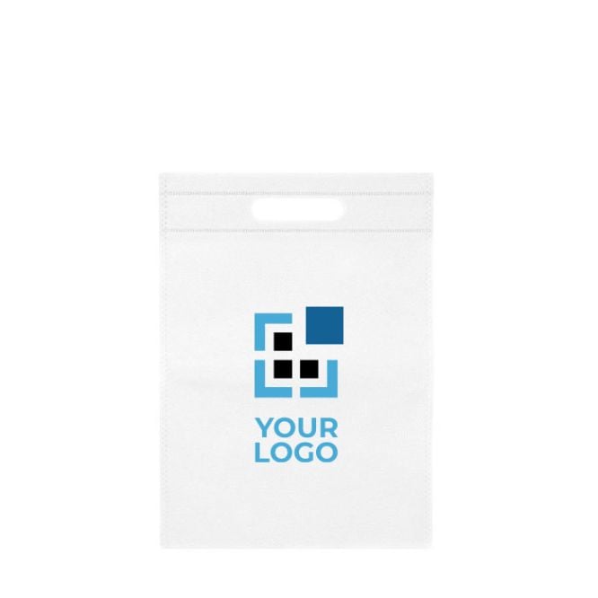 Petit sac en non-tissé coloré avec poignées creuses 80 g/m² avec zone d'impression
