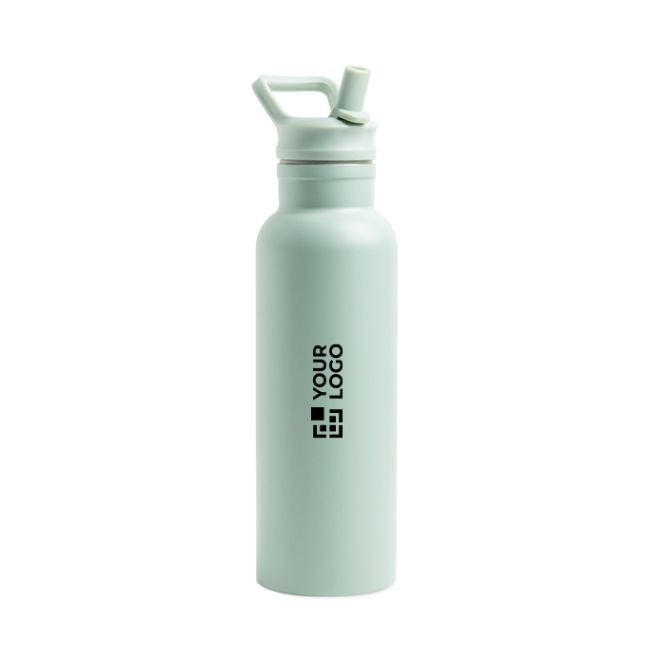 Bouteille thermos en inox avec anse fixe et paille pliable 500ml