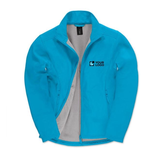 Veste softshell stretch pour homme en polyester 300 g/m² B&C avec zone d'impression