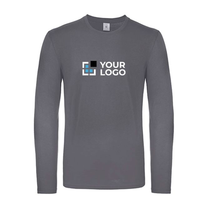 T-shirt pour homme à manches longues en coton 145 g/m² B&C avec zone d'impression