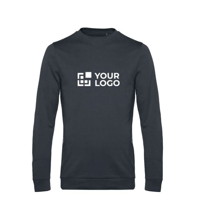 Pull à col rond ajusté en coton 280 g/m² B&C avec zone d'impression