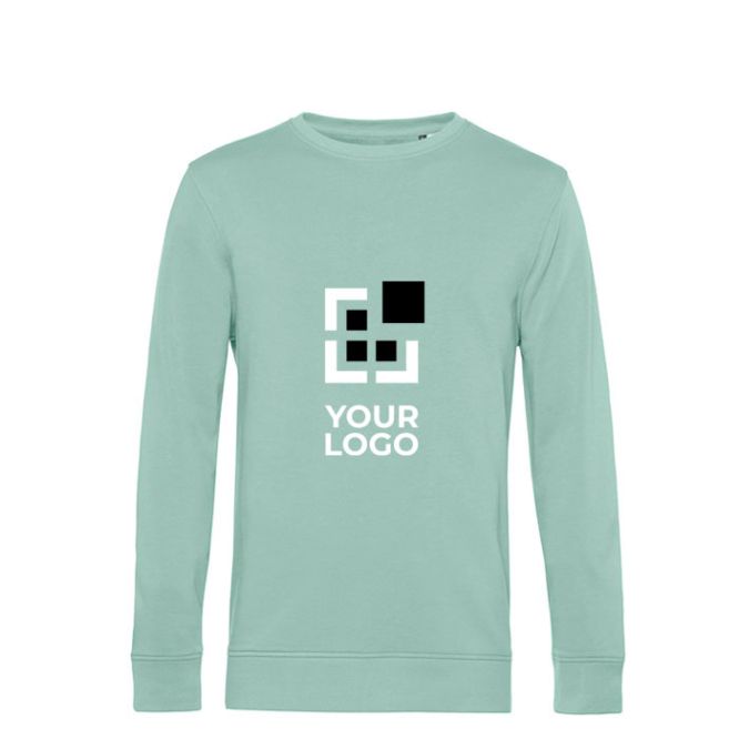 Sweat-shirt à col rond en coton biologique 280 g/m² B&C avec zone d'impression