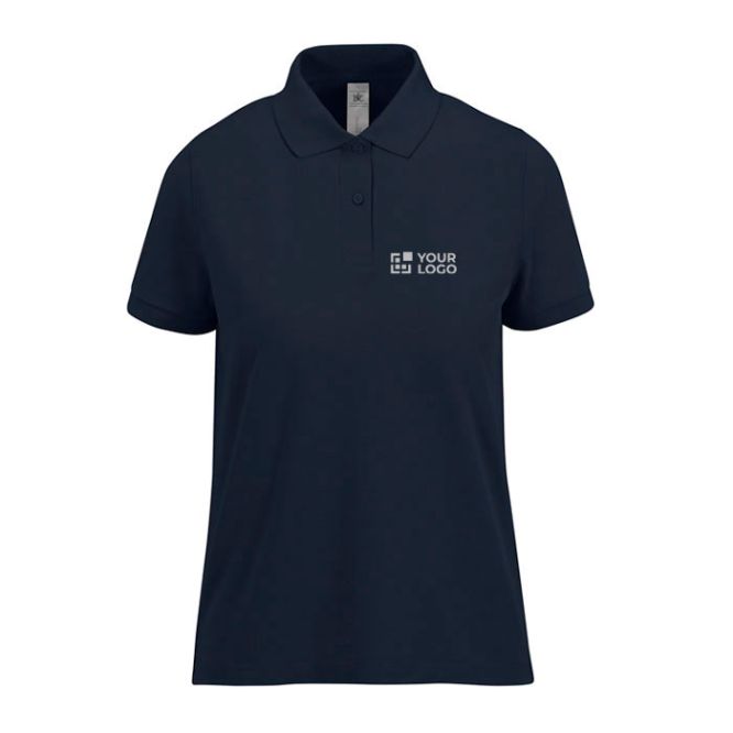 Polo basique pour femme à manches courtes en coton 210 g/m² B&C avec zone d'impression