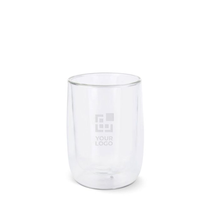 Verre à café à double paroi avec capacité de 320ml avec zone d'impression