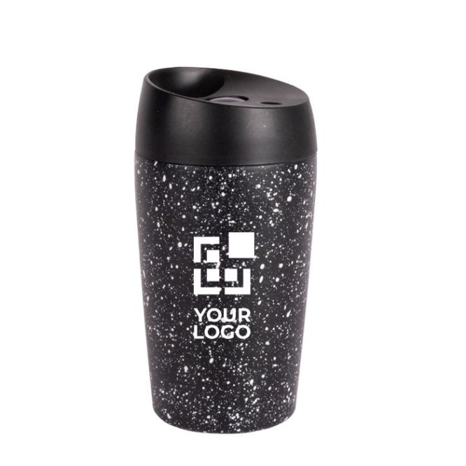 Verre à emporter à double paroi et anti-fuites avec motif 240ml avec zone d'impression