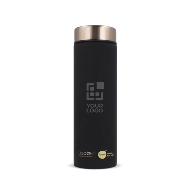 Bouteille élégante en acier inoxydable avec technologie Asobu 500ml avec zone d'impression