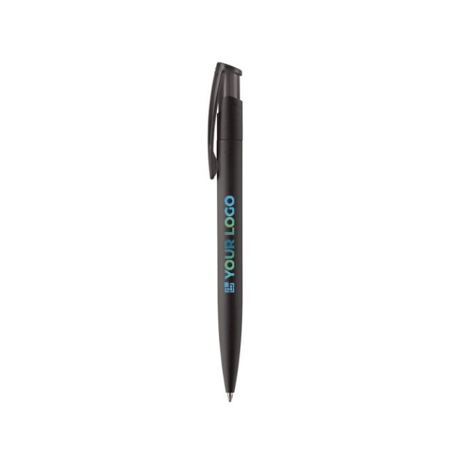 Stylo en plastique de couleurs avec finition soft-touch avec zone d'impression