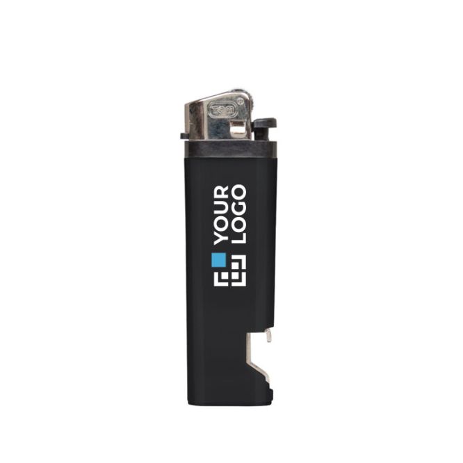 Briquet jetable 2 en 1 avec un décapsuleur en bas avec zone d'impression