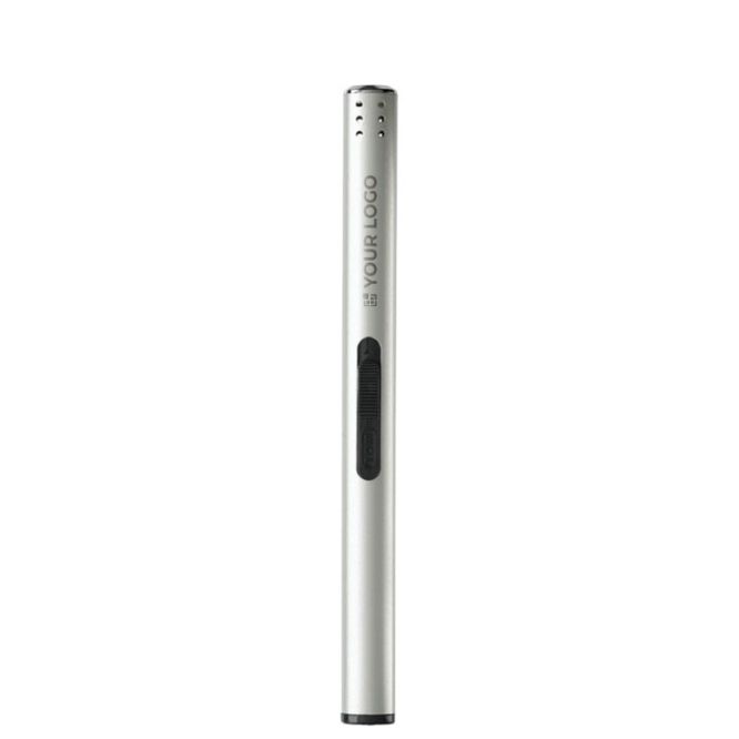 Long briquet en aluminium avec bouton sur le côté avec zone d'impression