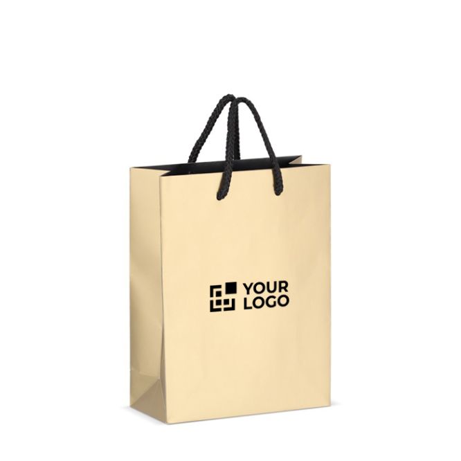 Sac cadeau en papier avec anses et intérieur noir 18x8x24 cm