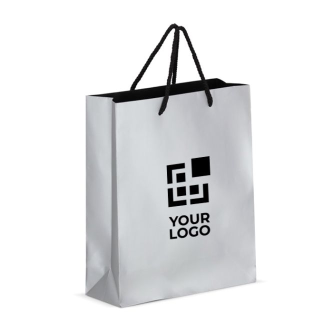 Sac cadeau en papier avec anses et intérieur noir 24x10x30 cm