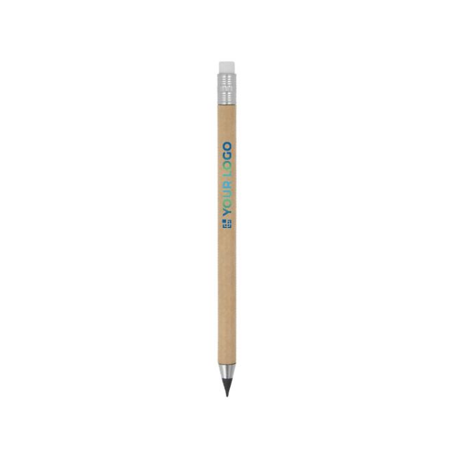 Crayon en papier coloré sans encre avec gomme à effacer avec zone d'impression