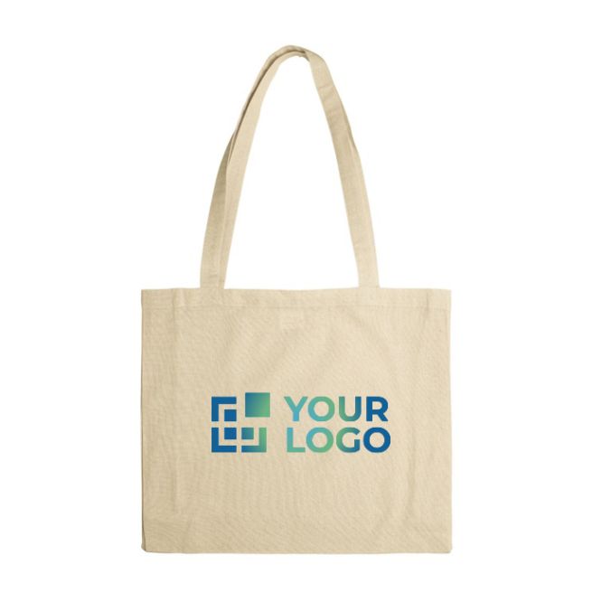 Grand sac en coton avec certification OEKO-TEX avec soufflet 140 g/m2 avec zone d'impression