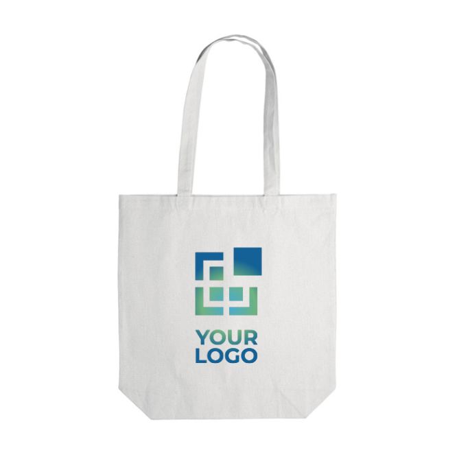 Sac en coton avec soufflet OEKO-TEX de couleurs 280 g/m2 avec zone d'impression