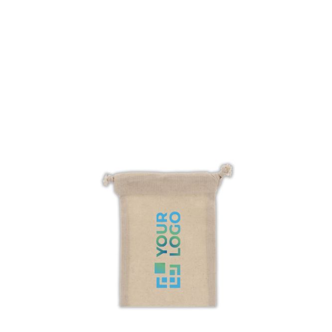 Sac cadeau en coton avec certification OEKO-TEX 10x14 cm avec zone d'impression