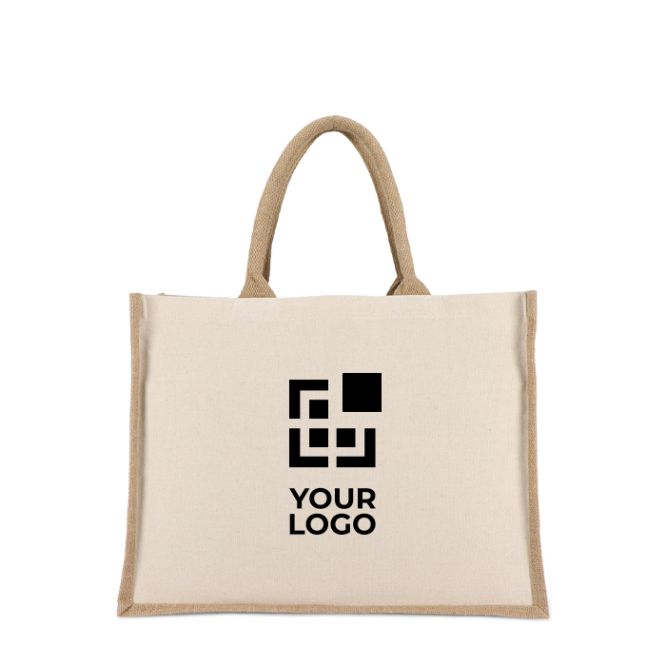 Sac en coton avec côtés et fond en jute 320 g/m²