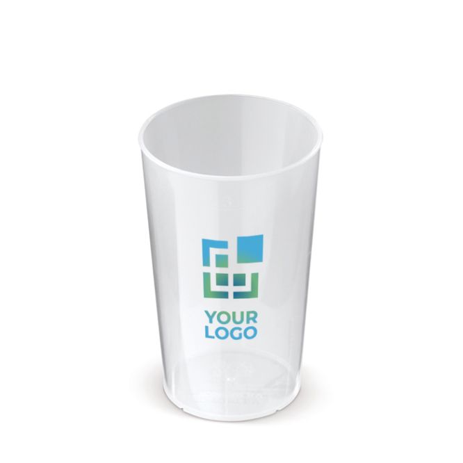 Gobelet écologique réutilisable empilable et 100% recyclable 300ml avec zone d'impression