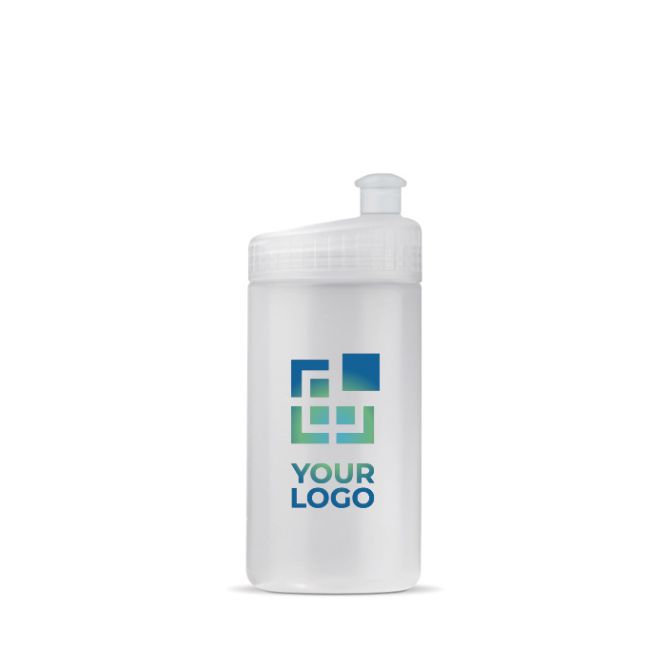 Bidon de sport en plastique sans BPA et 100% anti-fuite 500ml avec zone d'impression