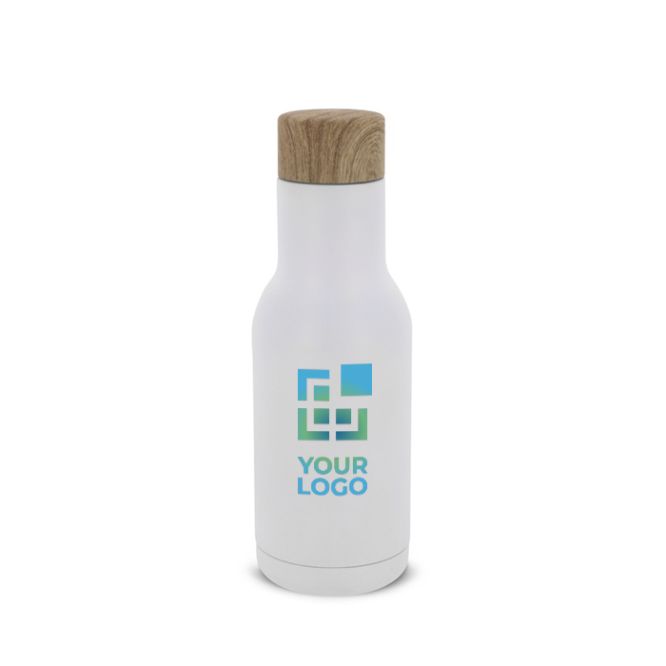 Gourde à double paroi en acier inoxydable avec infuseur à thé 340ml avec zone d'impression