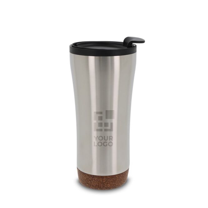 Gobelet à emporter à double paroi avec détail en liège à la base 480ml avec zone d'impression