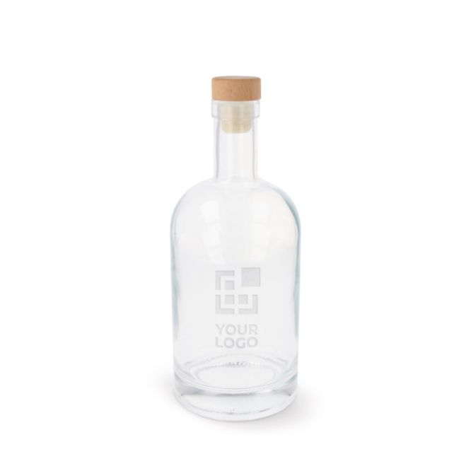 Gourde durable en verre avec couvercle FSC 1L avec zone d'impression