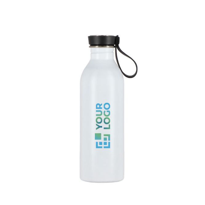 Gourde en acier inoxydable avec anse en silicone sur le bouchon 500 ml