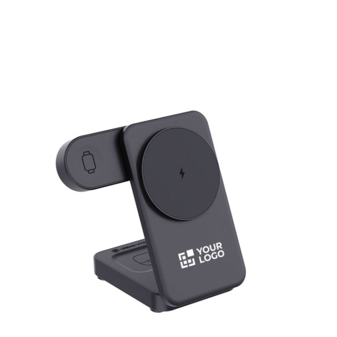 Chargeur magnétique sans fil 3‑en‑1 en plastique recyclé 15W