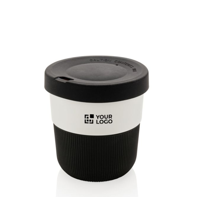 Mug take away éco avec logo, poignée et couvercle 280ml Barista