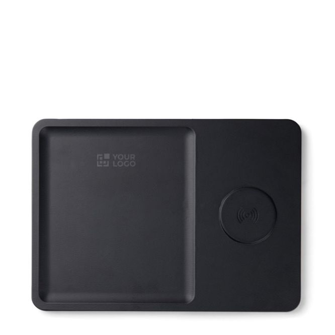 Chargeur sans fil de bureau écologique avec plateau de rangement
