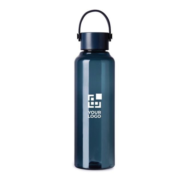 Bouteille RPET minimaliste avec couvercle en acier et anse 550 ml