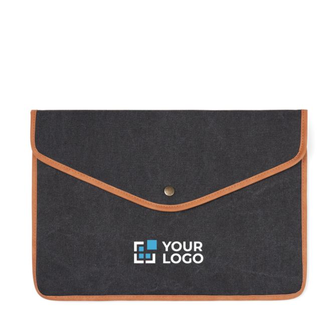 Housse ordinateur portable en toile recyclée avec bords colorés 16”