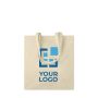 Tote bag publicitaire à soufflet vue avec zone d'impression