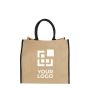 Sac cabas personnalisé en toile de jute vue avec zone d'impression