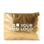 Trousse de toilette dorée en cuir avec zone d'impression