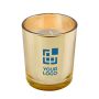 Bougie personnalisée en verre doré avec zone d'impression