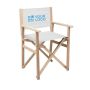 Chaise personnalisée de réalisateur en bois pliable max 80 kg vue avec zone d'impression