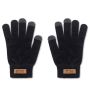Gants tactiles en polyester RPET avec étiquette logo en liège