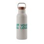 Thermos en inox recyclé à poignée et bouchon en bois 580ml