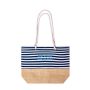 Sac de plage en coton rayé avec base en jute 450g/m²