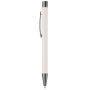 Stylo en aluminium avec finition douce au toucher et encre bleue couleur blanc deuxième vue