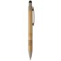Stylo en bambou et paille de blé avec pointeur coloré couleur noir cinquième vue