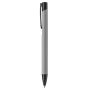 Stylo en aluminium avec revêtement en caoutchouc de plusieurs couleurs couleur noir/gris troisième vue