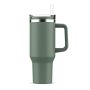 Grand gobelet thermique en acier inoxydable avec paille 1,2L couleur vert olive