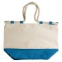 Sac en toile avec base colorée et cordons résistants couleur bleu ciel deuxième vue
