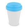 Gobelet à emporter en plastique recyclé avec couvercle coloré 250ml
