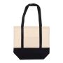 Sac en coton avec détail de couleur à la base et poignées 140 g/m2